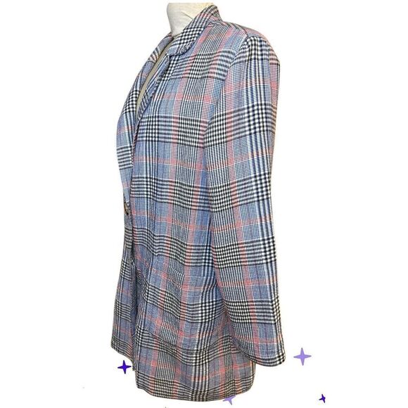 J. Jill Barleymult Plaid Oversized Textured Boyfriend Blazer Sz. XL - Picture 7 of 11